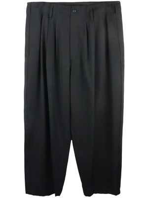 Yohji Yamamoto drop-crotch pleated wool trousers - Black