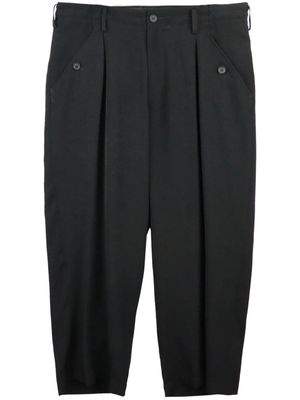 Yohji Yamamoto drop-crotch tapered trousers - Black