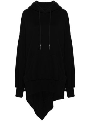 Yohji Yamamoto drop-shoulder asymmetric hoodie - Black