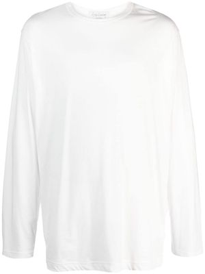 Yohji Yamamoto drop-shoulder long-sleeved cotton T-shirt - White