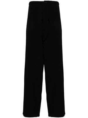 Yohji Yamamoto dropped-crotch wool trousers - Black