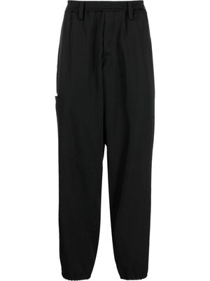 Yohji Yamamoto elasticated-waistband trousers - Black