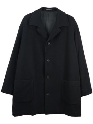 Yohji Yamamoto felted notched-collar coat - Black