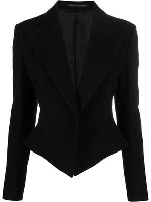 Yohji Yamamoto fitted asymmetric-hem jacket - Black