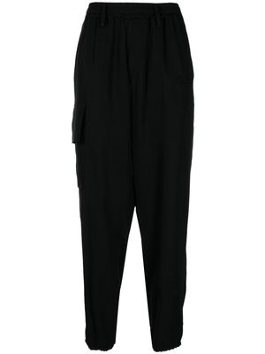Yohji Yamamoto flap-pocket tapered trousers - Black