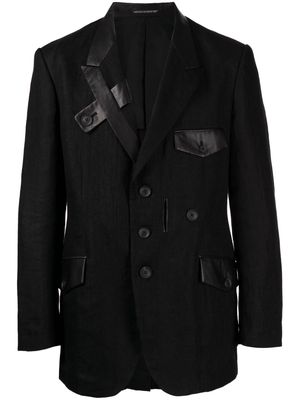 Yohji Yamamoto flap pockets long-sleeved blazer - Black