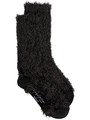 Yohji Yamamoto Flock Pile ankle socks - Black