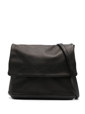 Yohji Yamamoto foldover leather crossbody bag - Black