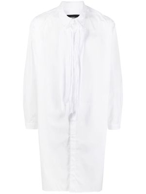 Yohji Yamamoto frayed-trim detail shirt - White