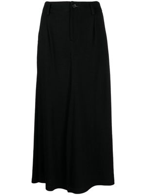 Yohji Yamamoto front-slit wool midi skirt - Black