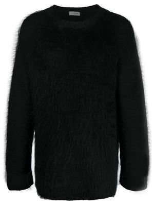 Yohji Yamamoto furry-knit design jumper - Black