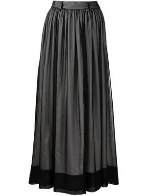 Yohji Yamamoto gathered A-line skirt - Black