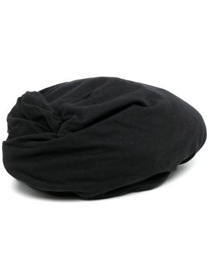 Yohji Yamamoto gathered cotton beret - Black