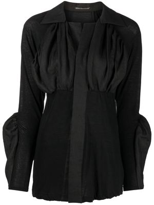 Yohji Yamamoto gathered-panel jacket - Black
