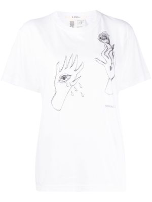 Yohji Yamamoto graphic-print cotton T-shirt - White
