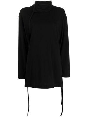 Yohji Yamamoto high-neck cotton blouse - Black