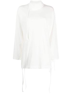 Yohji Yamamoto high-neck cotton blouse - White