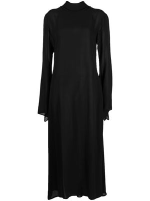 Yohji Yamamoto high-neck long-sleeve dress - Black
