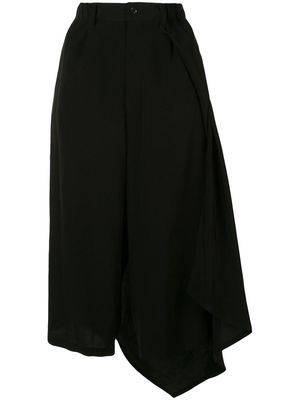 Yohji Yamamoto high-rise draped midi skirt - Black