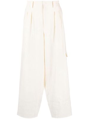 Yohji Yamamoto high-waist pleated trousers - White