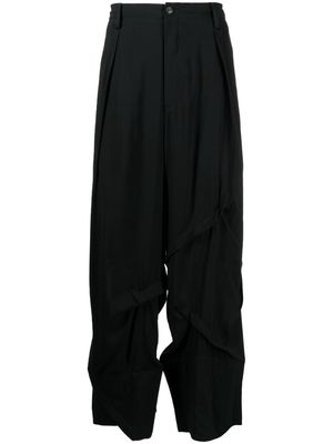Yohji Yamamoto high-waist tapered trousers - Black