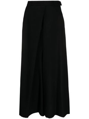 Yohji Yamamoto high-waist wool maxi skirt - Black