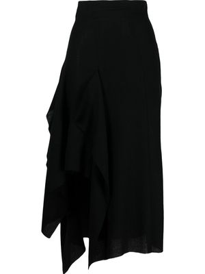 Yohji Yamamoto high-waisted draped skirt - Black