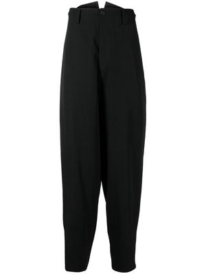 Yohji Yamamoto high-waisted wool trousers - Black