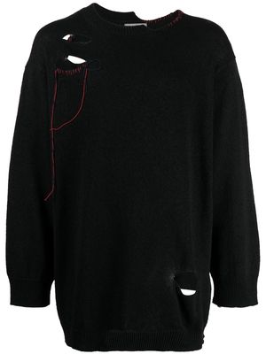 Yohji Yamamoto hole-detail long-sleeve jumper - Black
