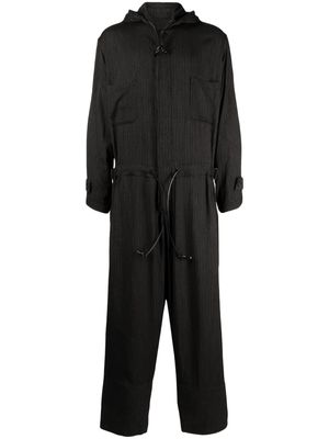 Yohji Yamamoto hooded zip-up jumpsuit - Black
