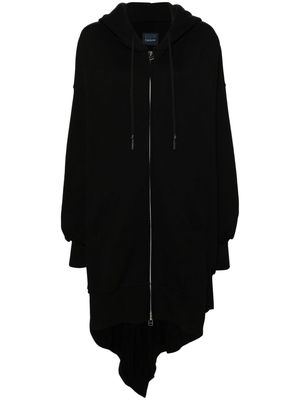 Yohji Yamamoto hooded zip-up midi dress - Black