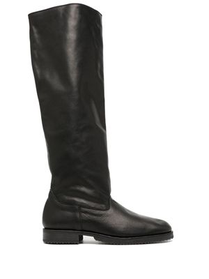 Yohji Yamamoto knee-length leather boots - Black