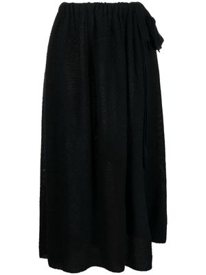 Yohji Yamamoto knitted tied-waist skirt pants - Black