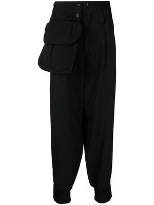 Yohji Yamamoto large-pocket high-waisted trousers - Black