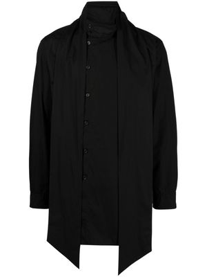 Yohji Yamamoto layered asymmetric-hem shirt - Black