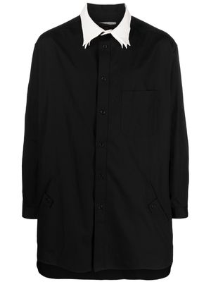 Yohji Yamamoto layered contrasting-collar shirt - Black