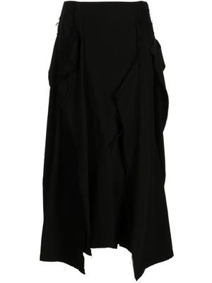 Yohji Yamamoto layered denim skirt - Black