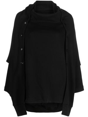 Yohji Yamamoto layered-detail cotton top - Black
