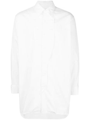 Yohji Yamamoto layered-panel poplin shirt - White