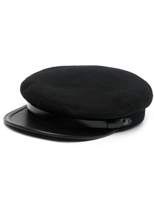 Yohji Yamamoto leather-band beret hat - Black