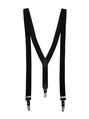 Yohji Yamamoto leather detail suspenders - Black