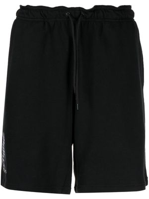 Yohji Yamamoto logo-print cotton shorts - Black