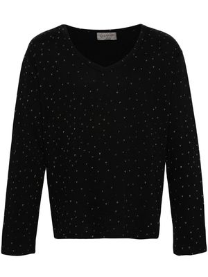 Yohji Yamamoto logo-print long-sleeve T-shirt - Black