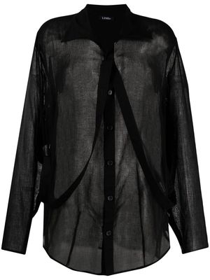 Yohji Yamamoto long-length cotton blouse - Black