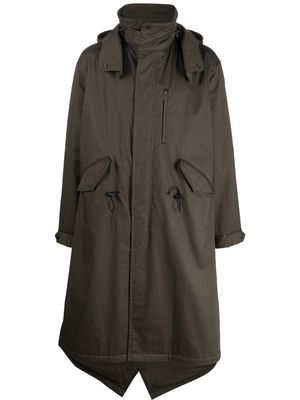 Yohji Yamamoto long-length hooded parka - Green
