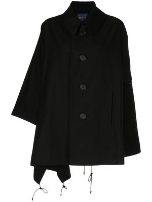 Yohji Yamamoto long-sleeve button-up cape - Black