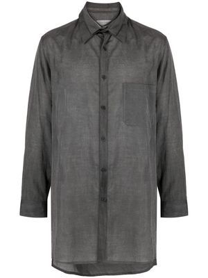 Yohji Yamamoto long-sleeve button-up shirt - Grey
