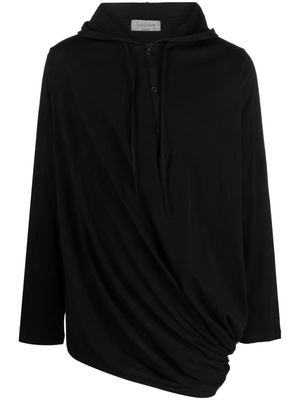 Yohji Yamamoto long-sleeve cotton hoodie - Black