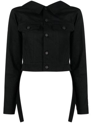 Yohji Yamamoto long-sleeve denim blouse - Black