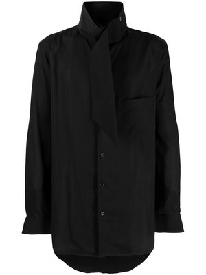 Yohji Yamamoto long-sleeve high-neck shirt - Black